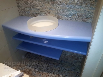 Столешница из искусственного камня Dupont Corian Diamond Blue в ванную